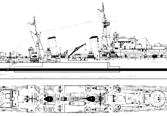 Cruiser HMS Scylla [Light Cruiser] - drawings, dimensions, figures